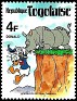 Togo - 1980 - Walt Disney - 4 F - Multicolor - Walt Disney, Donald - Scott 1002 - Rhino y Donald - 0